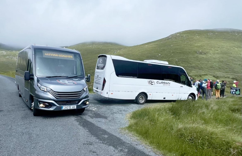 Dropping off groups for a hill walk at Glenveagh National Park, Donegal Coach Hire, Ireland